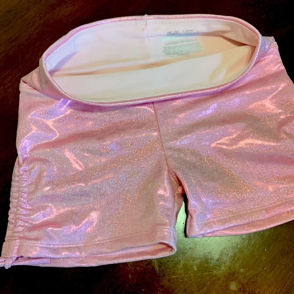 JUSTICE GLITER PINK BIKERS (GIRLS) NWT - Picture 5 of 11